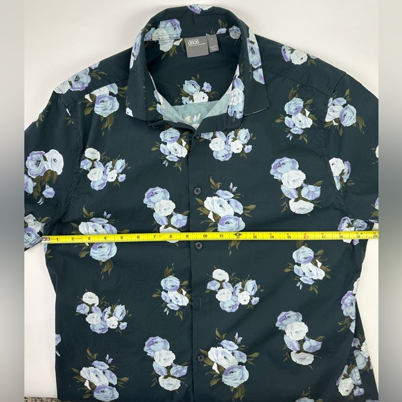 ASOS Design skinny floral print shirt in navy. Size L - Picture 4 of 7